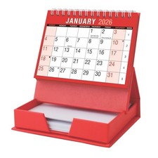2026 Desktop Calendar Free Standing Planner With Memo Pad Monthly Desk Organiser