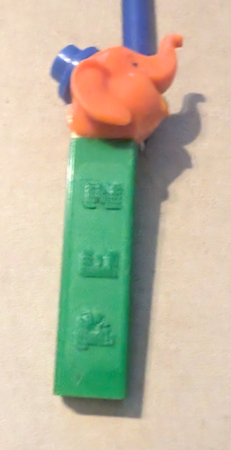 vintage rare circus elephant pez dispenser /green stem/no feet/usa/orange head - Picture 9 of 15