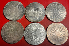 Fast 2 Unzen Silber, 10 DM 6 St&uuml;ck, Alle olympischen M&uuml;nzen 1972, Kollektion.