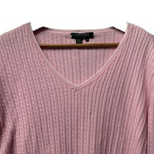 Lauren Ralph Lauren Cable Knit Sweater Women's Medium Pink Preppy