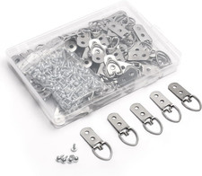 50pcs D Ring Picture Hangers Hardware Heavy Duty D-rings Picture Hanging Kit Wi
