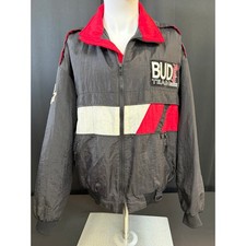 Vintage Budweiser Racing Team Jacket USA Made 90s Motorsports Embroidered XL?