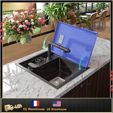 Gup Washer Hidden Bar Sink Stainless Steel Kitchen Sink Apartment Single Slot US