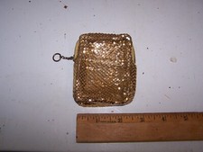 Vintage Gold Tone Unmarked Mesh Coin Purse / Non Filtered Cigarette Case