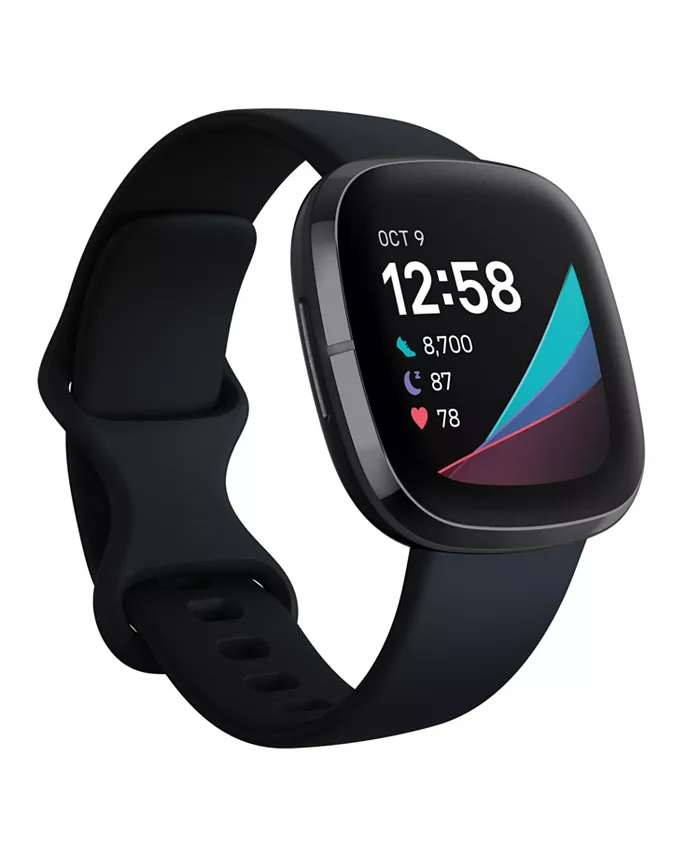 Fitbit Sense Carbon Strap Smartwatch 39mm FB512BKBK for Health Tracking-image
