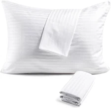 FAUNNA 600TC 100% Cotton Pillow Protectors, Standard Size (20X26), 4 Pack, Oeko-