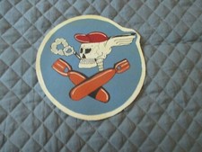 VINTAGE WWII SKELETON/ BOMB 587 BOMB SQ 394BG SQ LARGE BACK FLIGHT JACKET PATCH