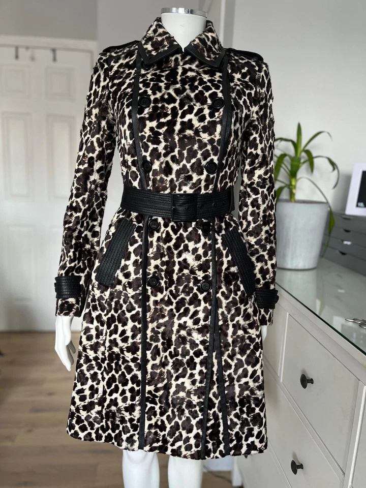 KAREN MILLEN SIGNATURE PONY LEOPARD PRINT COAT SIZE 8 RRP £375 - Image 4 of 4