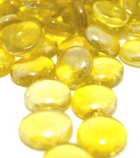 1kg Round Yellow Glass Pebbles 200 APROX Beads Decoration Vase Fish Garden Craft
