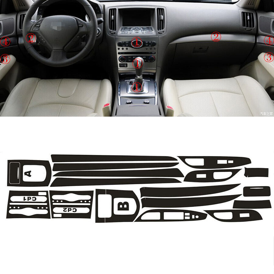 Car Interior Trim Sticker Decal Kit Carbon Fiber Look For 1016