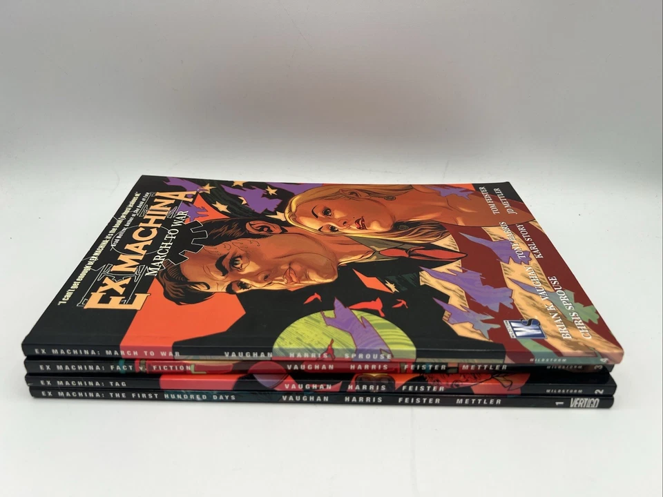 Ex Machina Volúmenes 1 2 3 4 TPB Lote de 4 Brian K Vaughan Tony Harris DC Vertigo Foto 2 de 4