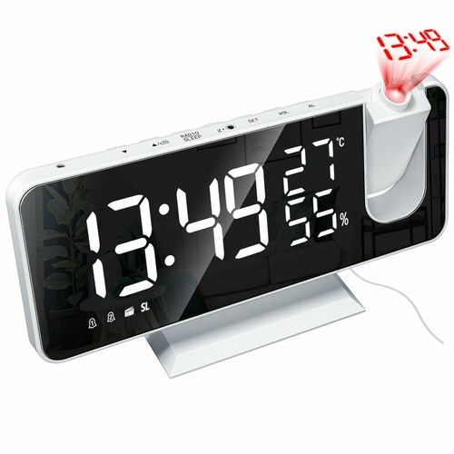 7.4" LED Digital Projector Projection Snooze Dual Alarm Clock FM Radio Timer USB - Bild 13 von 21