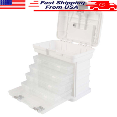 Portable Plastic Small Parts Organizer W/ 4 Drawers & Customizable Compartments