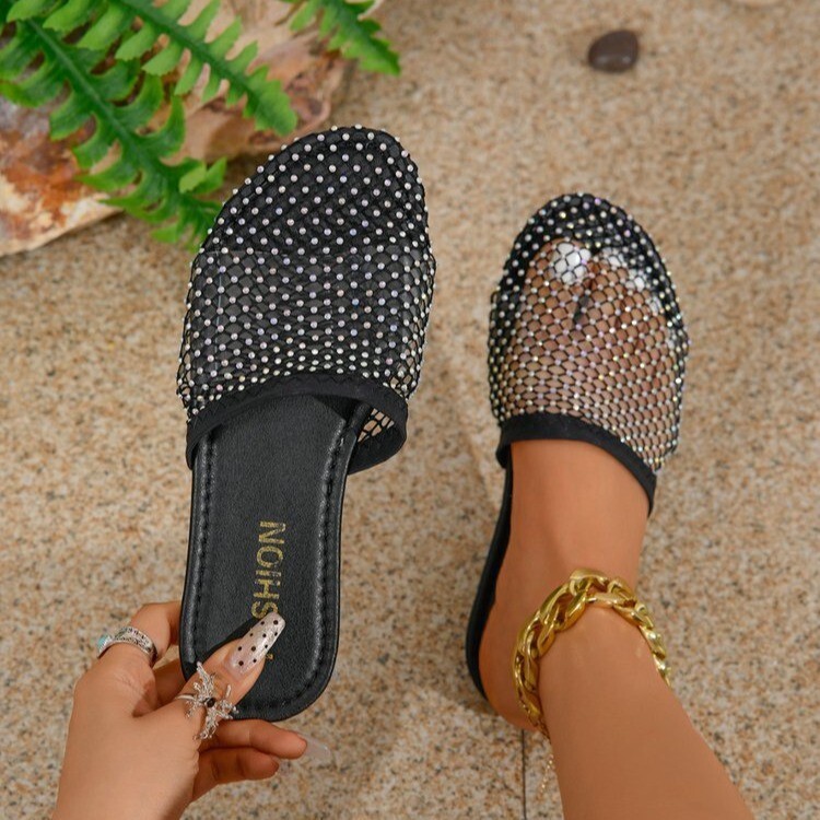 PANTOFOLA D’ORO Ciabatte donna estive scavate punta chiusa scarpe mules piatte spiaggia passeggio