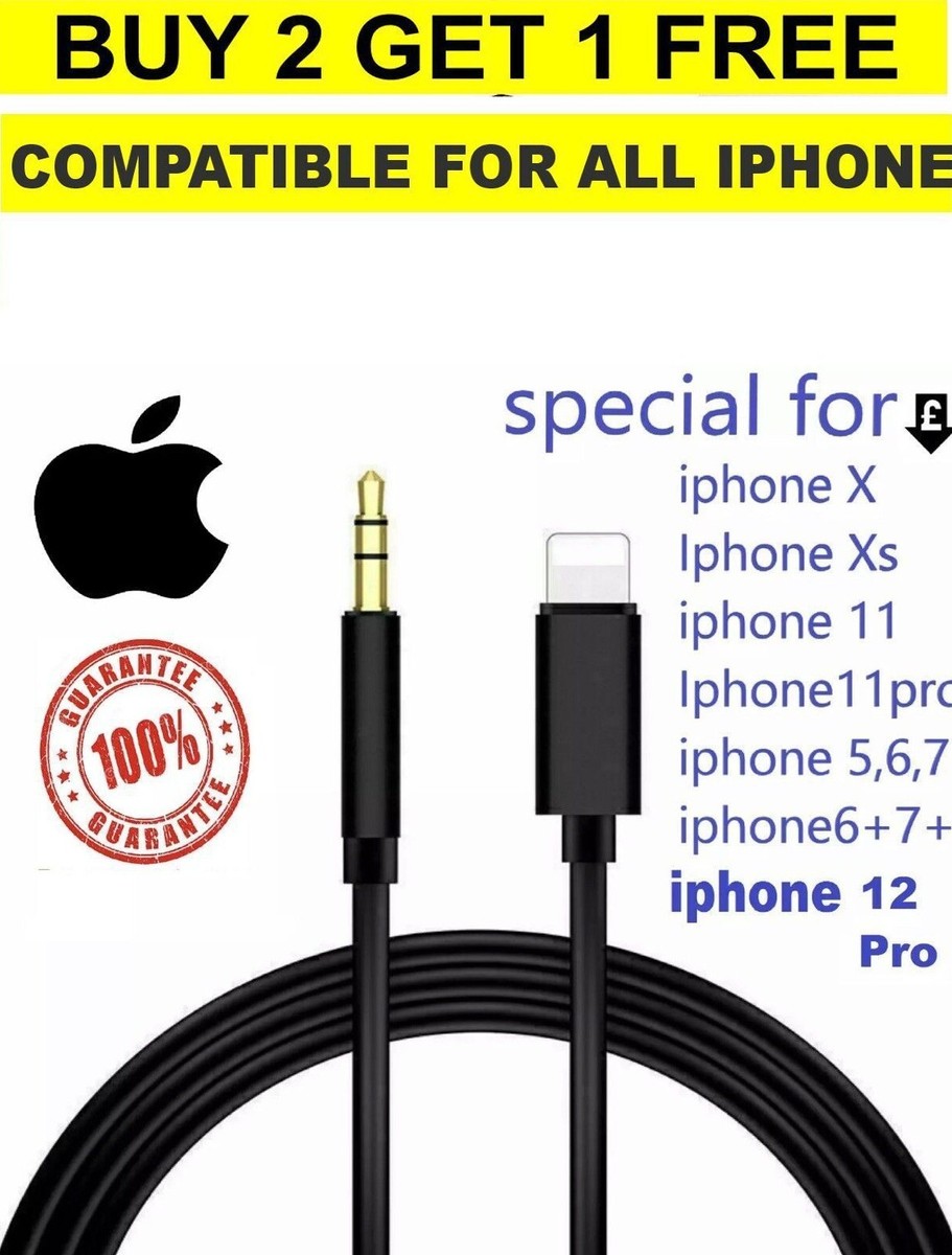 Aux Cable Lead Car Stereo Transfer Audio iPhone 13 12 11 Pro