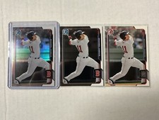 Michael Chavis RC LOT 3x 2015 Bowman Draft Refractor Chrome & Base #133 Red Sox