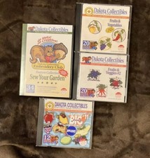  80-Dakota Collectibles Embroidery CD Lot Of 4 Fruits, Veggies, Garden Designs 