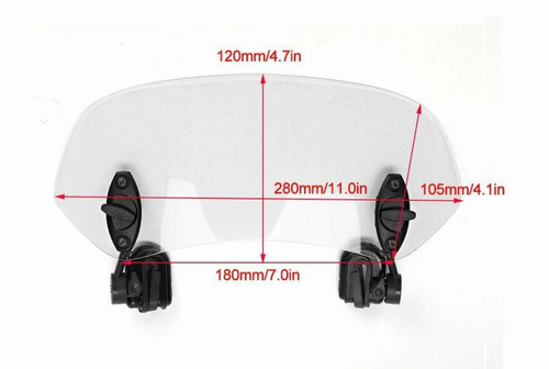 Motorrad Windschutzscheibe Universal Windabweiser Einstellbar Spoiler Windschild - Bild 7 von 12