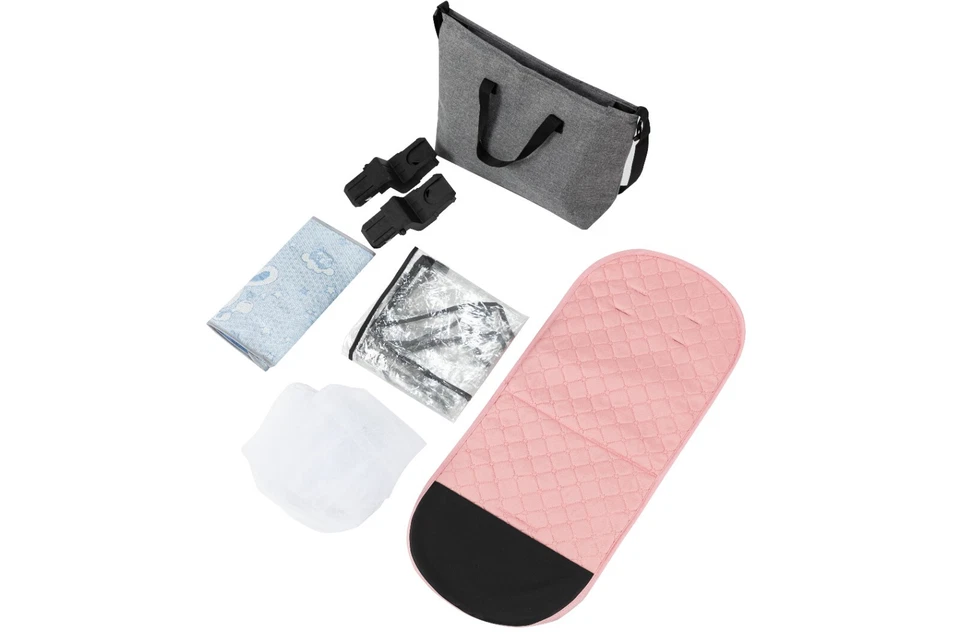 2 in 1 Baby Stroller Convertible Bassinet Pushchair 6 gifts for Newborns PINK - Image 3 of 4