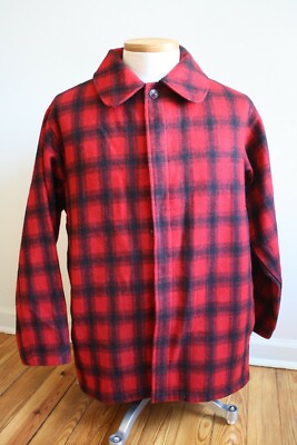 Vtg 50s/60s Woolrich Woolen Mills 42 Red Wool Check Field Hunt