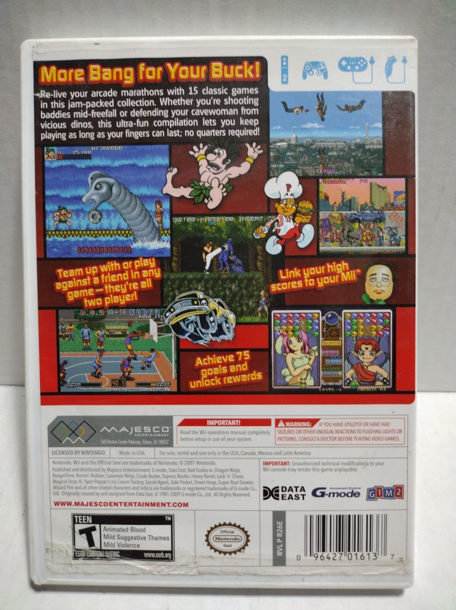 Data East Arcade Classics (Nintendo Wii, 2010) CIB Complete Tested