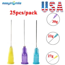 25pcs Endodontic Closed Side Hole Dental Irrigation Rinse Needle Tips 23/27/30g