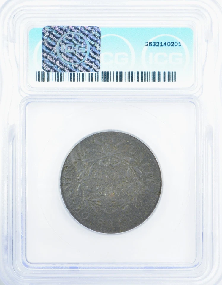 1796 Flowing Hair Large Cent 1c - Liberty Cap -ICG VG10 Details - Free Shipping! - Image 2 of 4