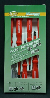 Mannesmann Electrician Screwdriver Set 7 Pcs With Voltage Tester New