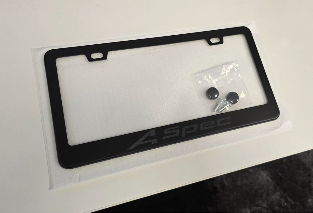 Black on Black Metal License Plate Frame A Spec Style
