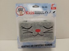CVS KIDS HEADBAND HEADPHONE GRAY CAT KITTEN PLAYS MUSIC