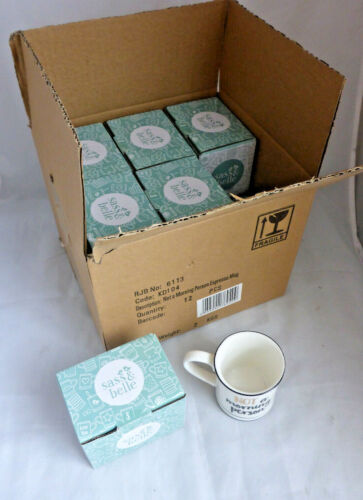 Sass & Belle Not a Morning Person Metallic Monochrome Espresso Mug Gift Box x12 - Afbeelding 1 van 9