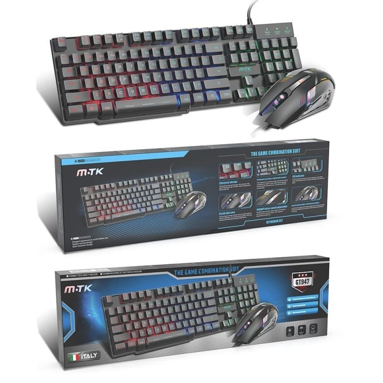 Combo Tastiera E Mouse Wireless Trueque - Viola Con Poggiapolsi E Tasti Rotondi Retrò