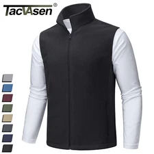 Men's Fleece Lined Vest Warm Sleeveless Jacket Hiking Casual Work Outerwear Coat