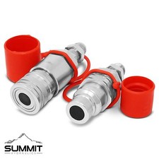 #8 JIC Flat Face Hydraulic Quick Connect Coupler, Bulkhead Skid Steer Mount