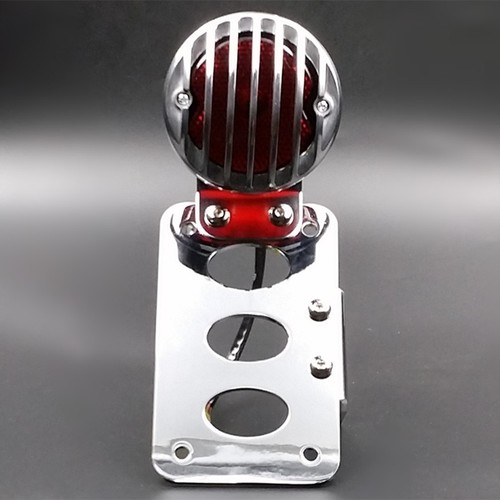 Bobber Vintage Retro Side Axle LICENSE PLATE Grill TAIL LIGHT For HARLEY Custom - Picture 2 of 7