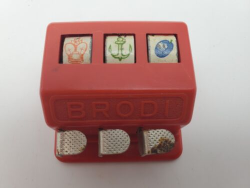Vintage Brodi Mini Casino Slot Machine 2" Red Toy Game - It Works! - Picture 2 of 11