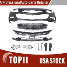 Front Bumper Cover Kit Grille Grill Fit For Chevy Malibu 2016-2018