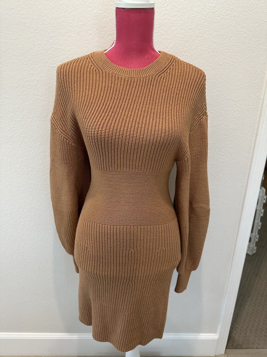 STAUD MARYLEBONE KNIT MINI DRESS SIZE SMALL NWOT CAMEL