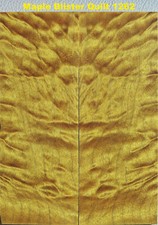 Stabilized Yellow Quilted Curl Maple knife scales 1268, 6 1/16" x 2 1/4" x 3/8"