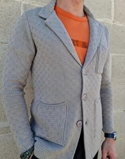 Darringls Uomo Uomo Misto Lana Militare Giacca Autunno E Inverno Cardigan Moda Casual Allentato Buono Giornaliero Pendolari Singolo Scollo A V Manica Lunga Maglione Maglia, Cachi, S