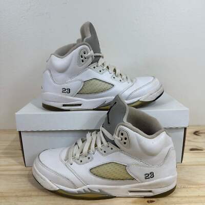 Air Jordan 5 White Metallic Sz 7Y | eBay