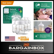 Philips Natural Glass Baby Bottles - Flow 2 Nipples, Ergonomic Design