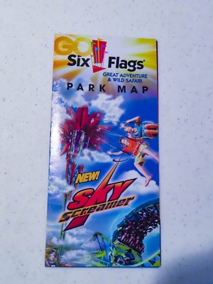 2012 Six Flags Great Adventure park map featuring Sky Screamer