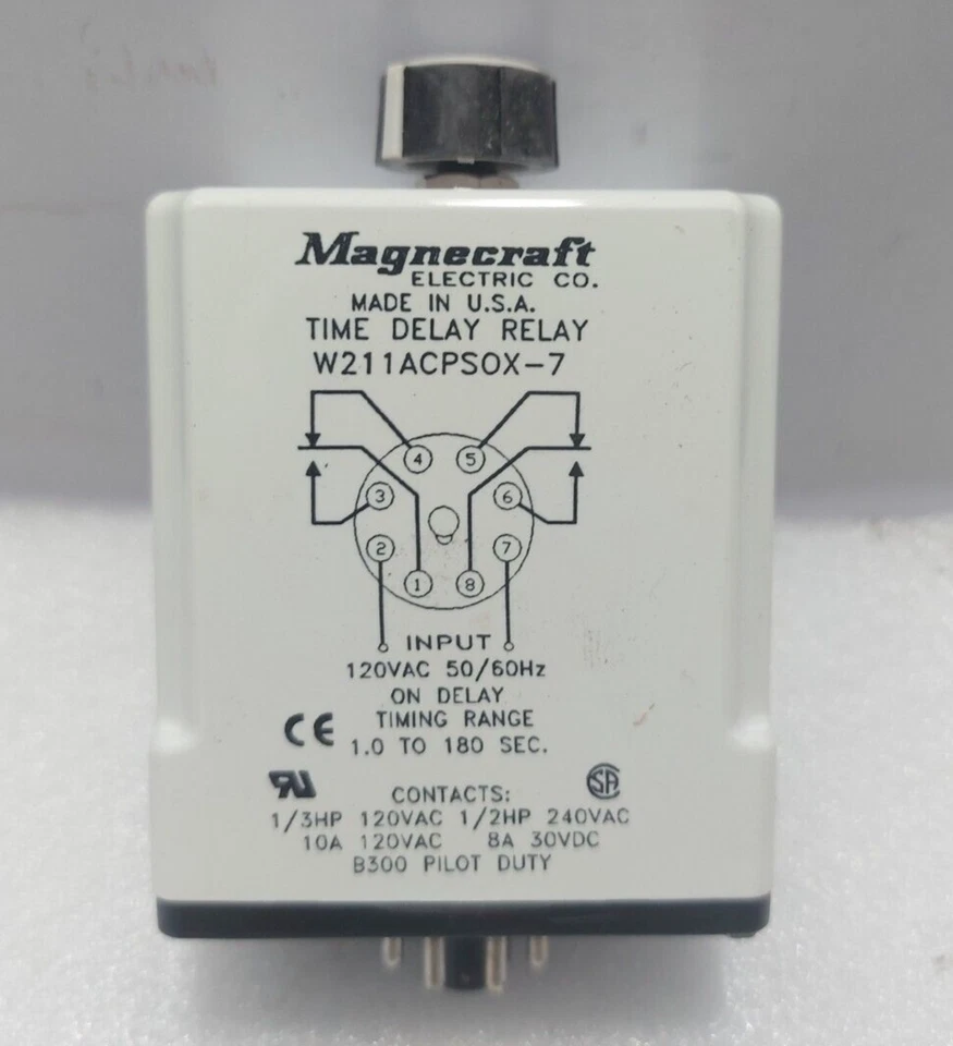Magnecraft W211ACPSOX-7 Time Delay Relay In.120VAC 50/60Hz On Delay Timing Range - Image 4 of 4