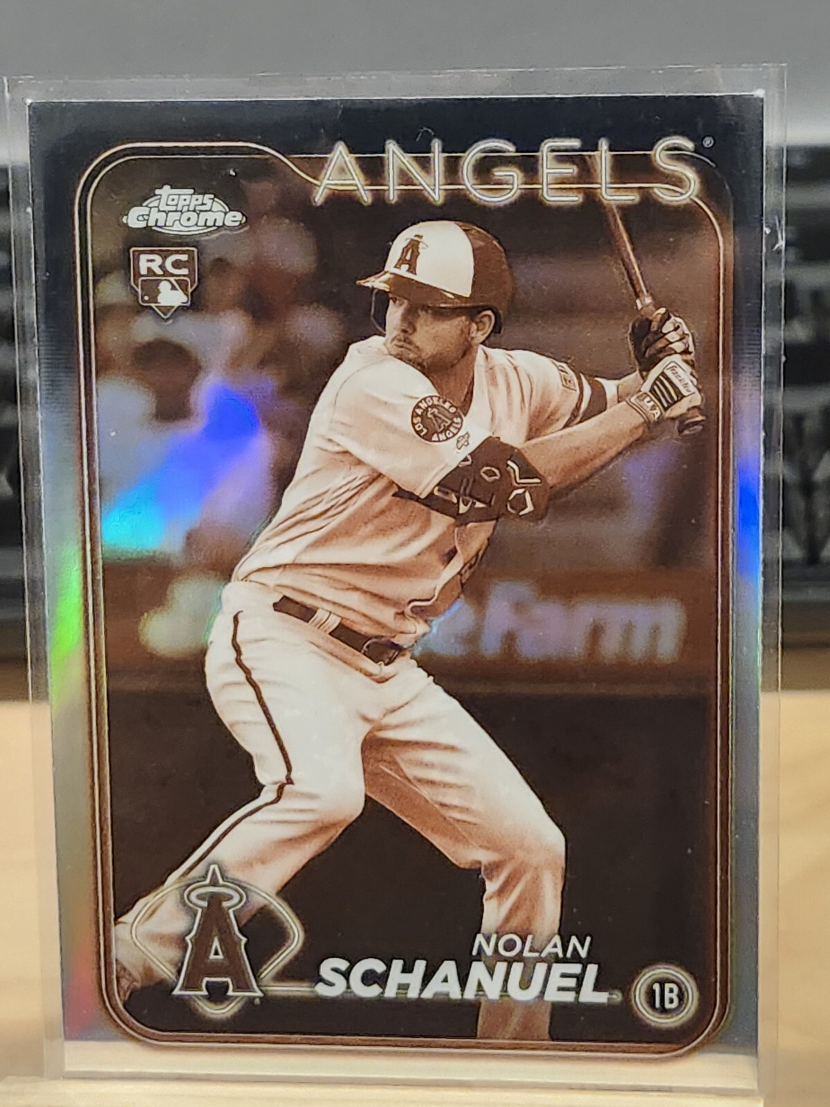 2024 Topps Chrome Nolan Schanuel Sepia Refractor RC #274 Angels
