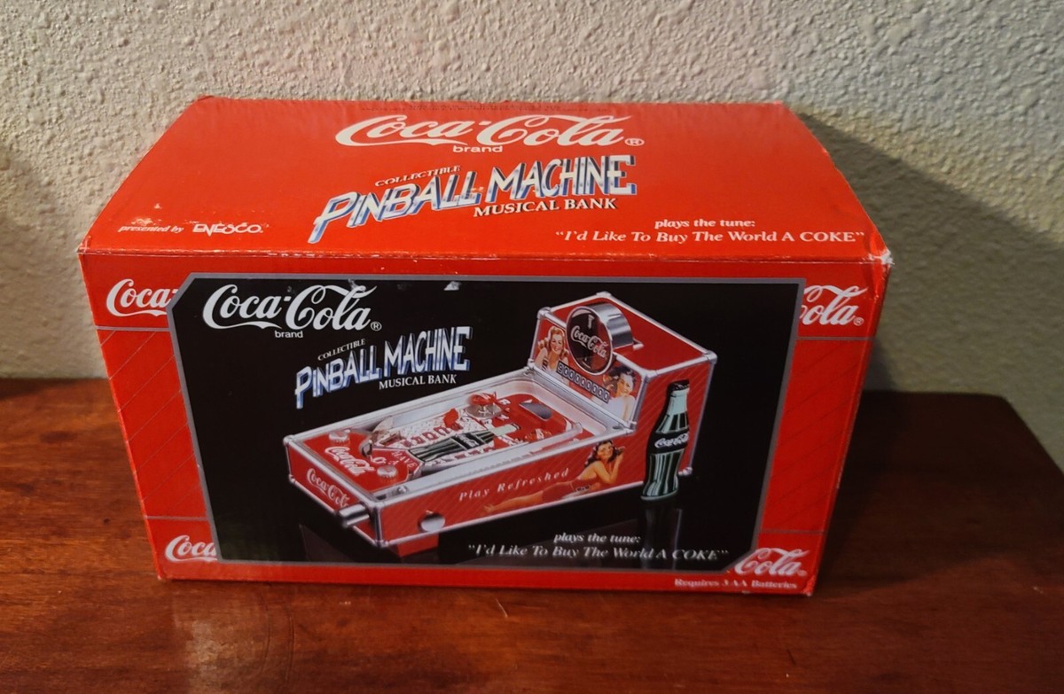 最終早いもの勝ちです❗️Coca-Cola ✨️飛行機✨️ ミュージカルバンク 1998 Enesco Coca Cola Pinball Musical Bank | eBay