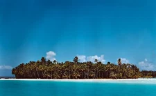 Landscape nature island palm trees beach Custom Gaming Mat Desk