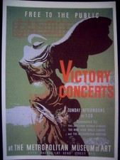 VICTORY CONCERTS at The Met: WPA Poster by Byron Browne - Modern Postcard 