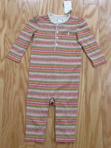 Ralph Lauren Polo Baby Girls One Piece Coverall Romper 9 Months - Picture 2 of 3