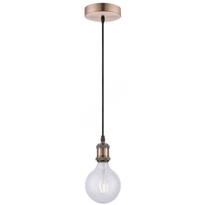 LeuchtenDirekt Pendelleuchte Kupfer max. 60W E27 Lampe Retro Vintage Industrie